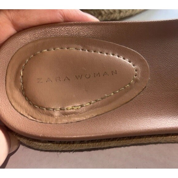 Zara Velvet‎ Bow Sandals Slides Espadrilles 39 Blue Teal  Open Toe Boho Classic - Picture 5 of 7